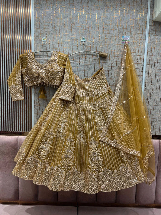 Magnifique Lehenga Doré Luxury