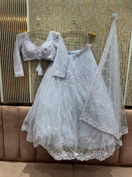 Magnifique Lehenga Blanc Luxury