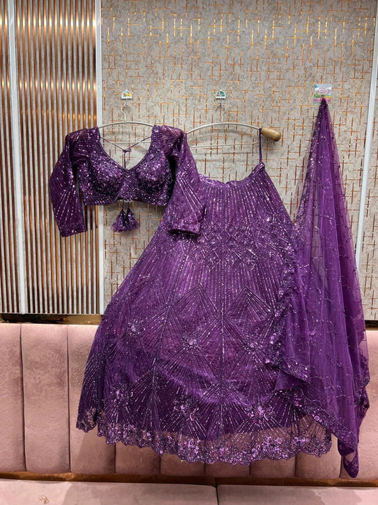Magnifique Lehenga Violet Luxury