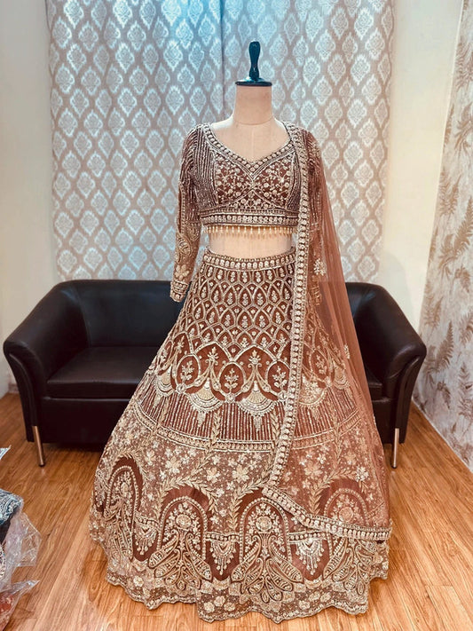 Magnifique Lehenga Marron Luxury