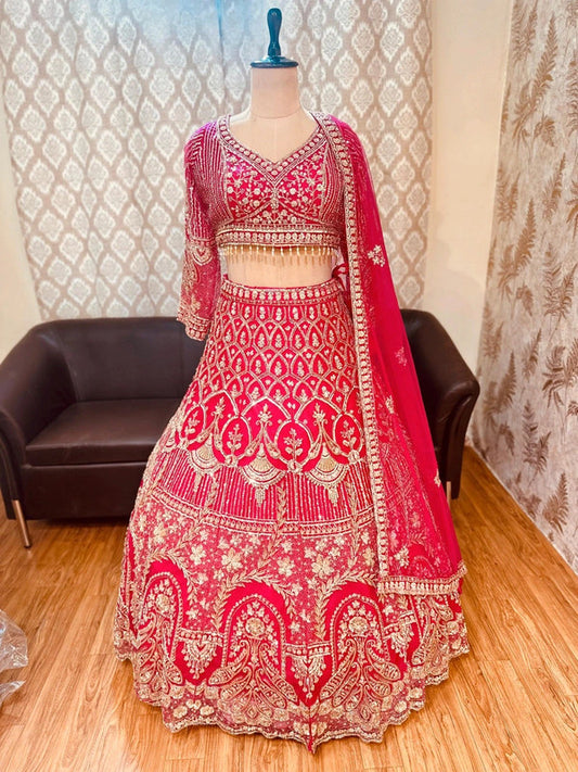 Magnifique Lehenga Rose Fuschia Luxury