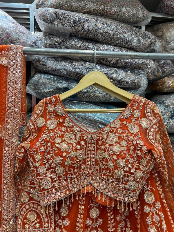 Magnifique Lehenga Orange Luxury