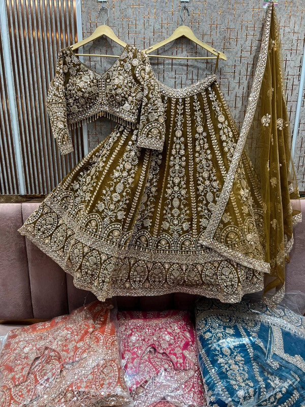 Magnifique Lehenga Doré Marron Luxury