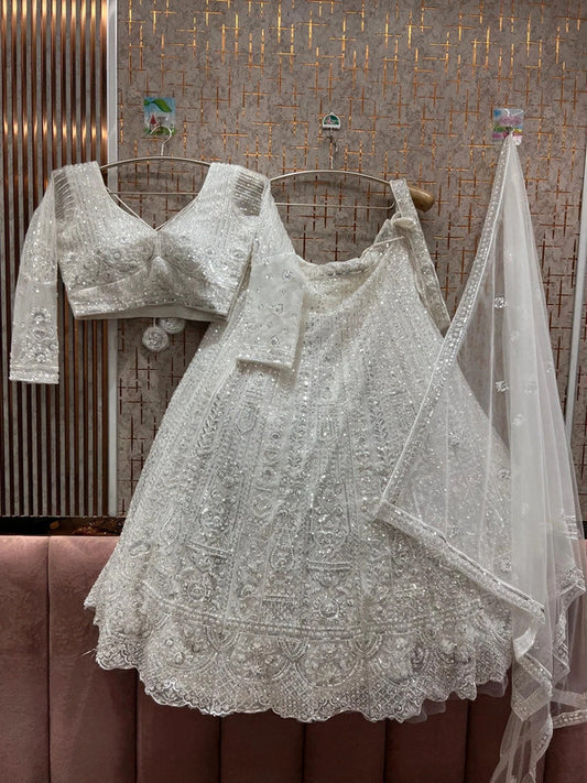 Magnifique Lehenga Blanc Luxury