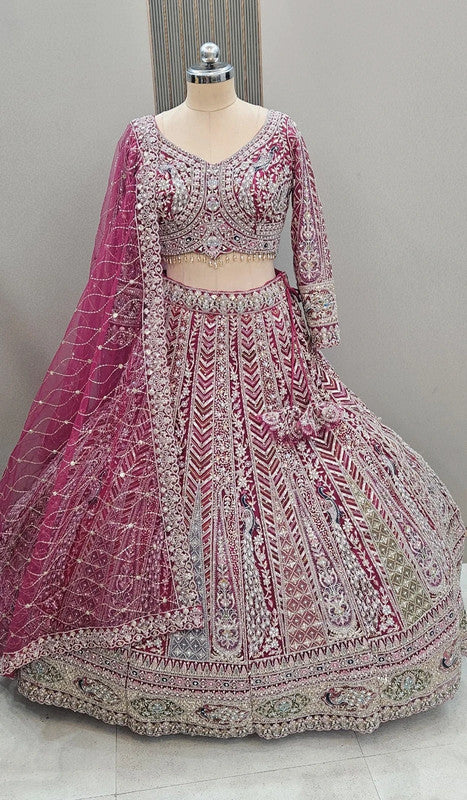 Magnifique Lehenga Luxury Rose Fuschia