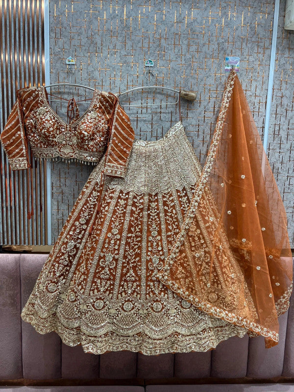 Magnifique Lehenga Luxury Orange