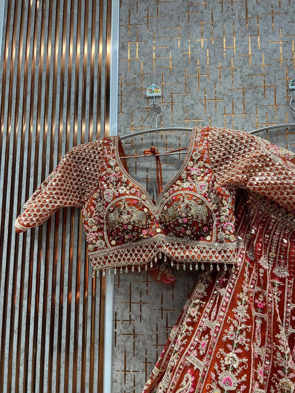 Magnifique Lehenga Luxury Orange