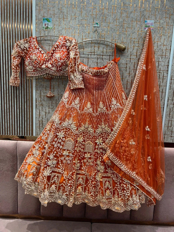 Magnifique Lehenga Luxury Orange