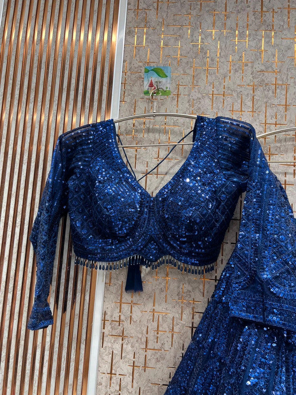 Magnifique Lehenga Luxury Bleu Foncé