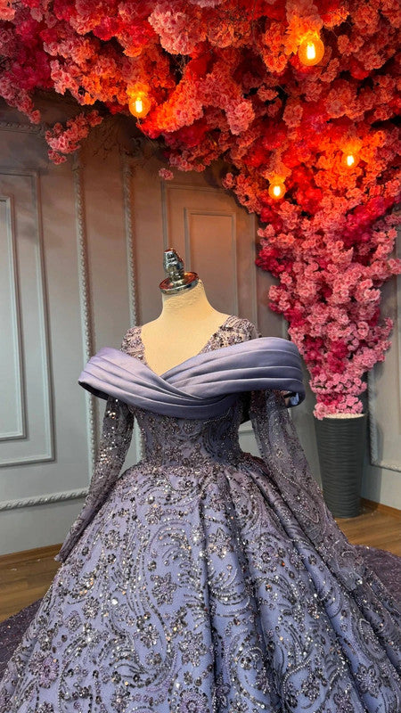 Magnifique Robe de Mariée Princesse Luxury Violet