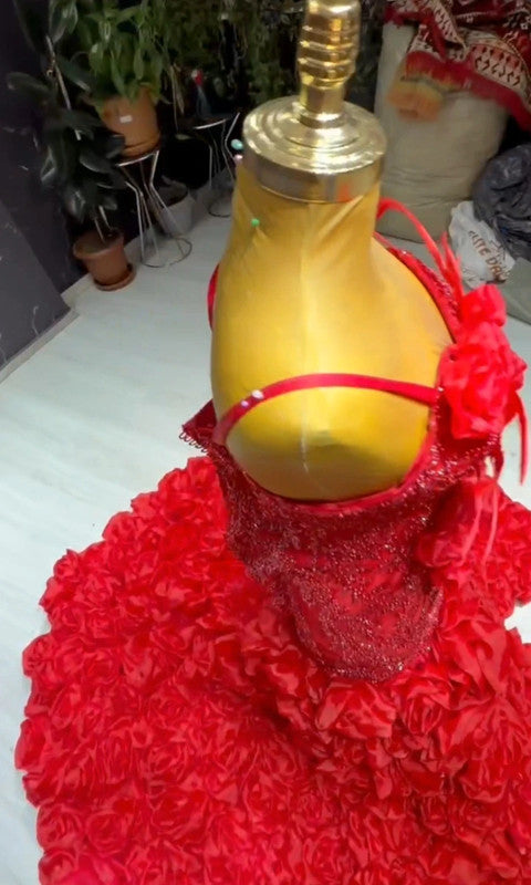 Magnifique Robe de Mariée Sirène Rouge Luxury