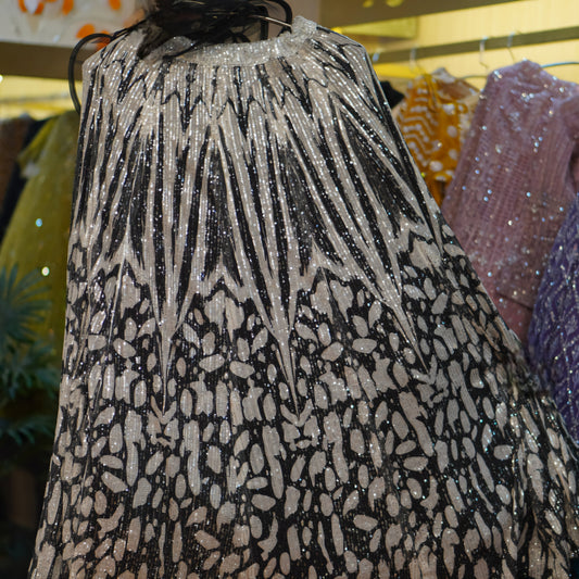 Lehenga Noir Pailleté