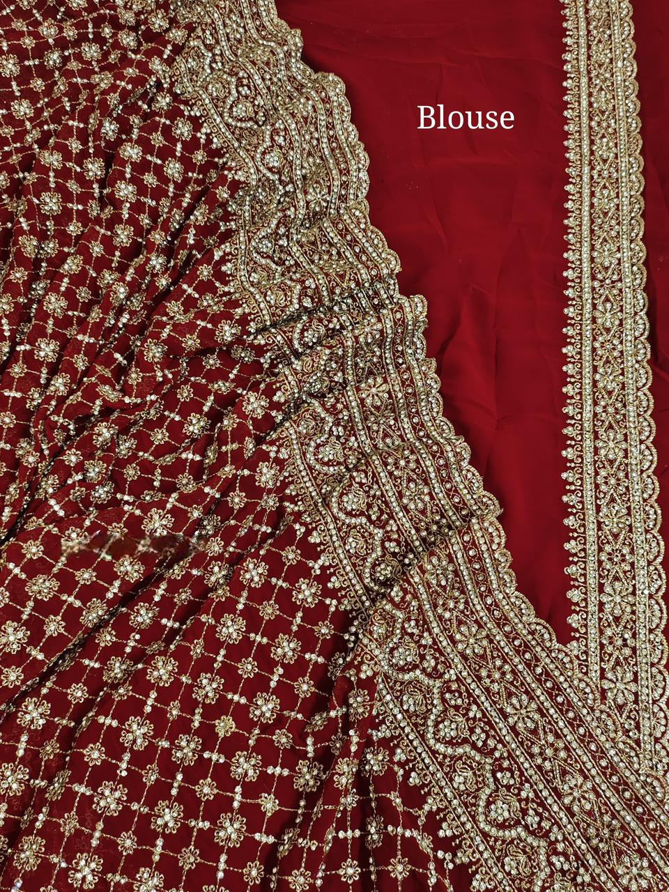 Saree Luxury Rouge Strass