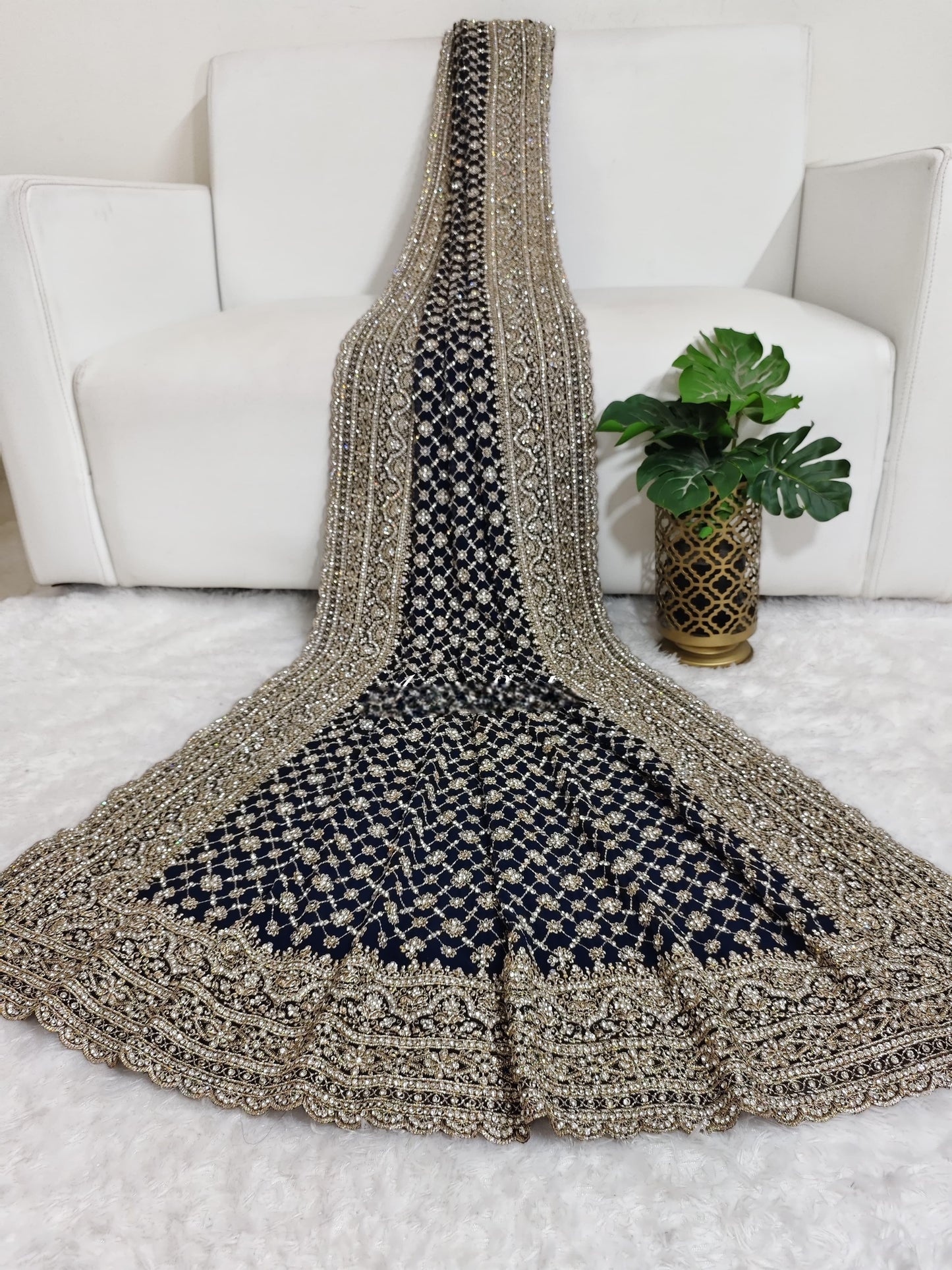 Saree Luxury Black Strass