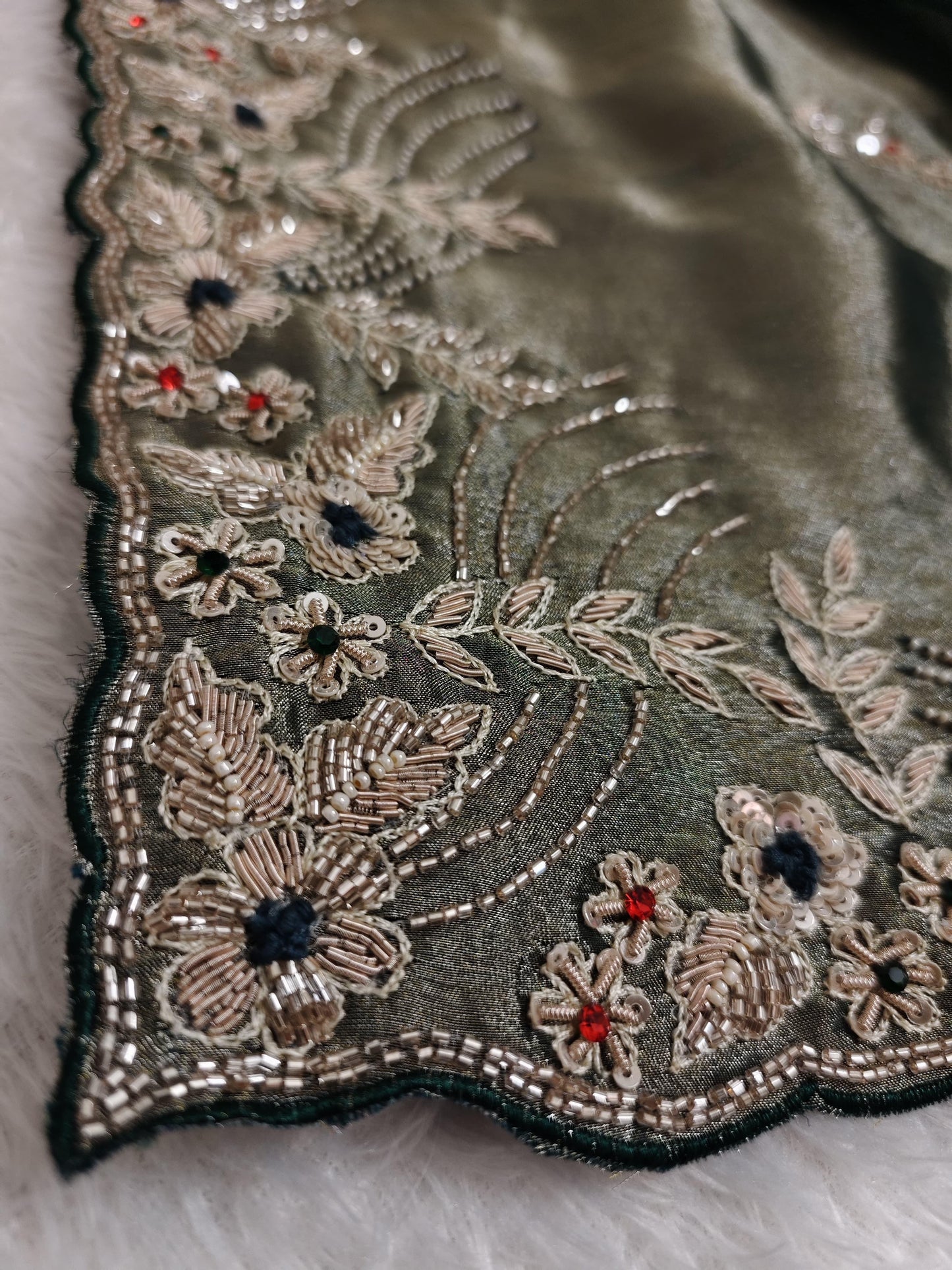 Saree Luxury Gris Argenté