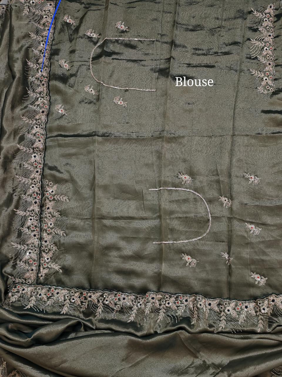 Saree Luxury Gris Argenté