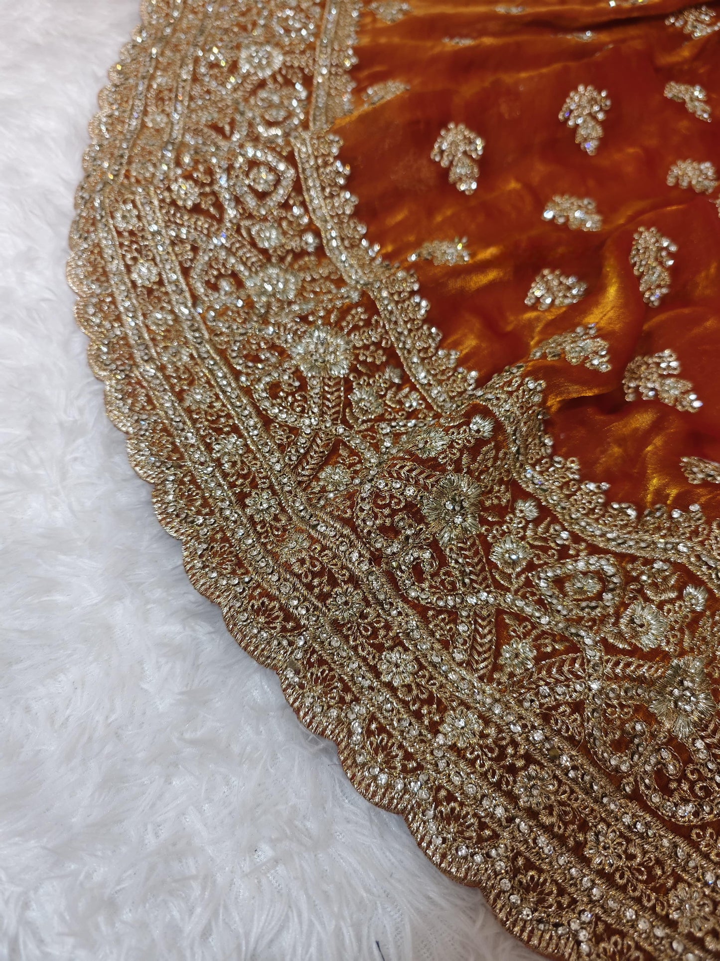 Saree Luxury Orange Strass