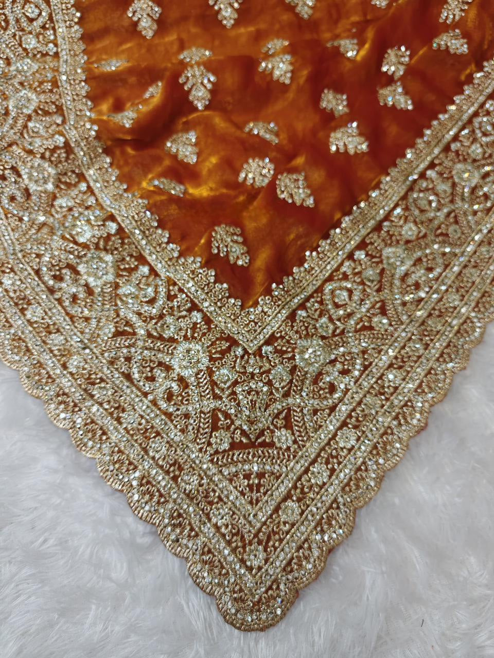 Saree Luxury Orange Strass