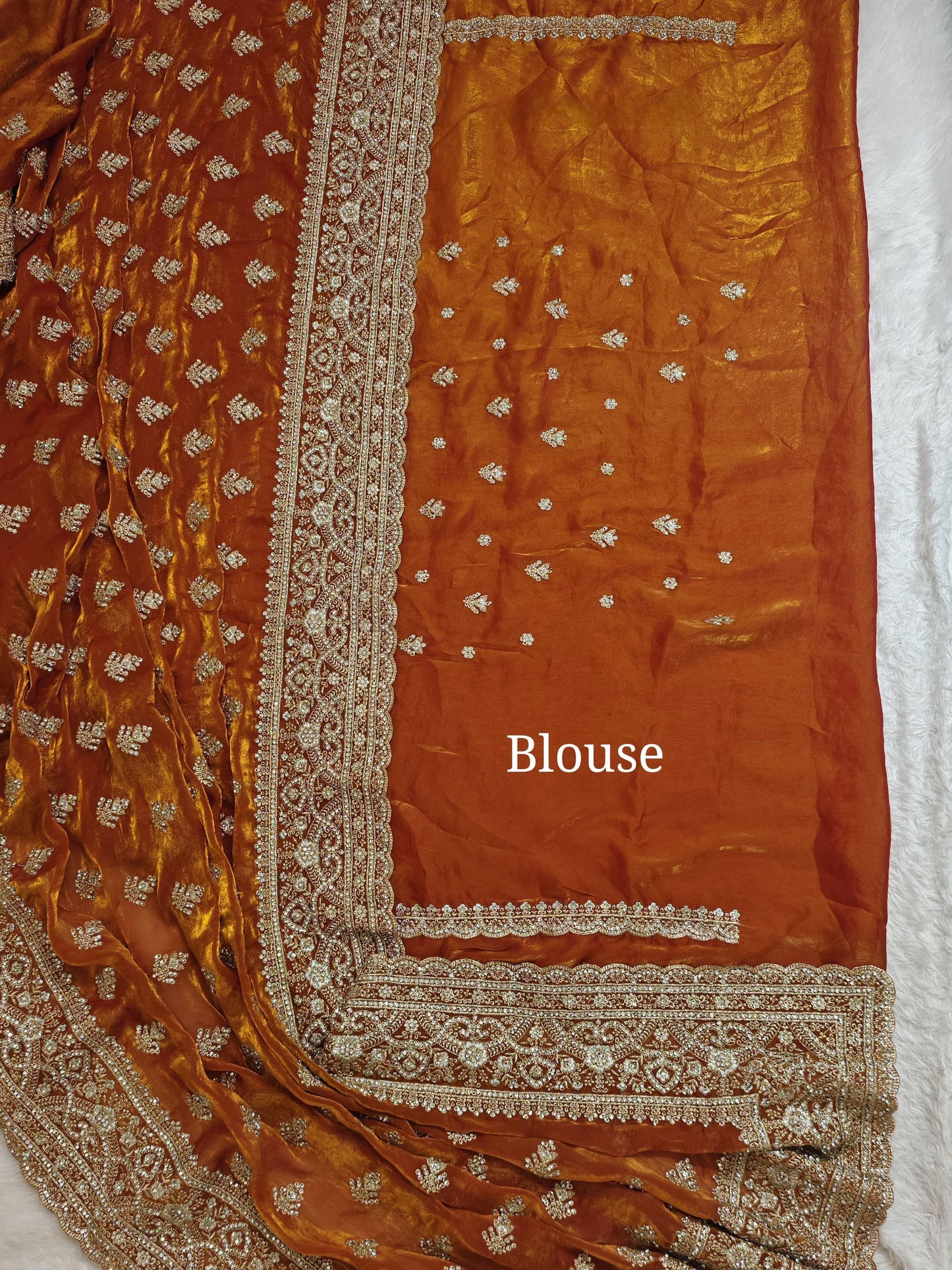 Saree Luxury Orange Strass