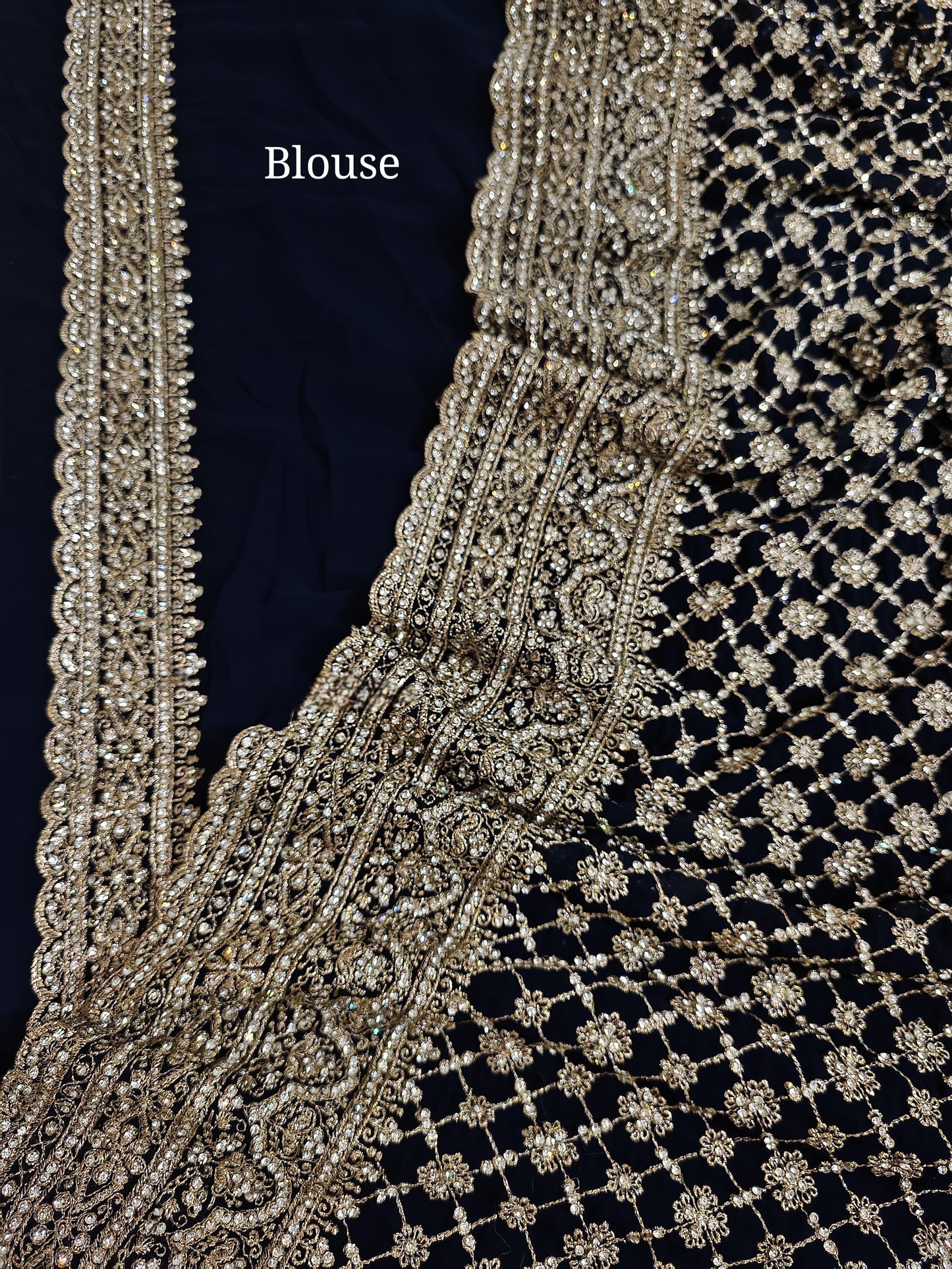 Saree Luxury Black Strass