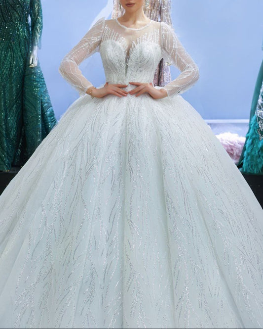 Robe de Mariée Princesse Luxury, Manches Longues