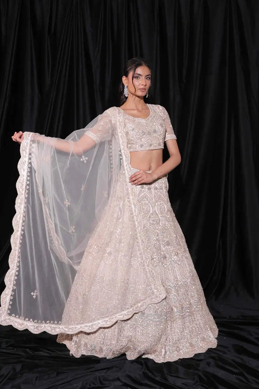 Lehenga Blanc Ivoire Luxury