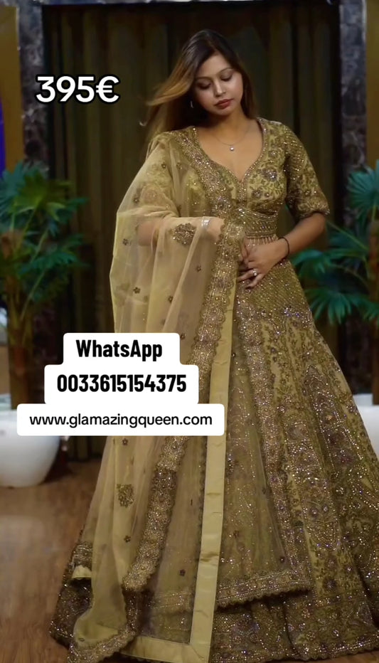 Lehenga Vert Luxury