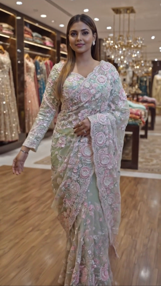 Saree Luxury Flowers and Stones