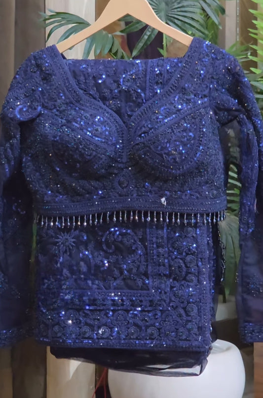 Saree Luxury Bleu