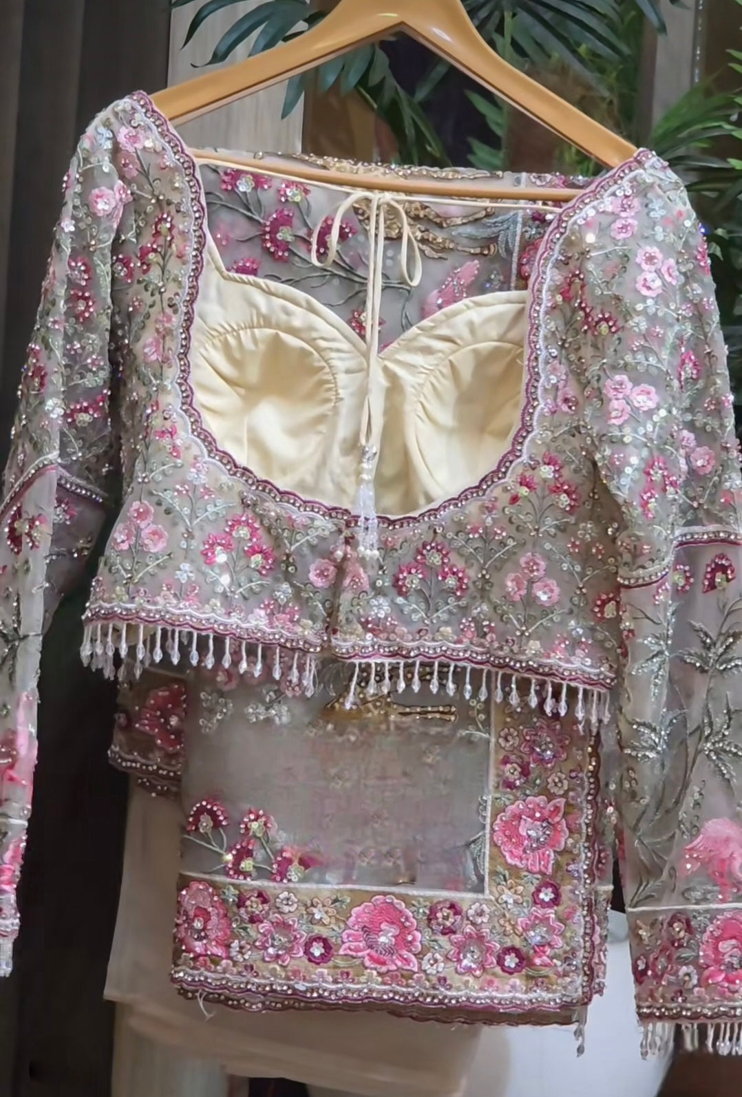 Saree Luxury Vert et Rose