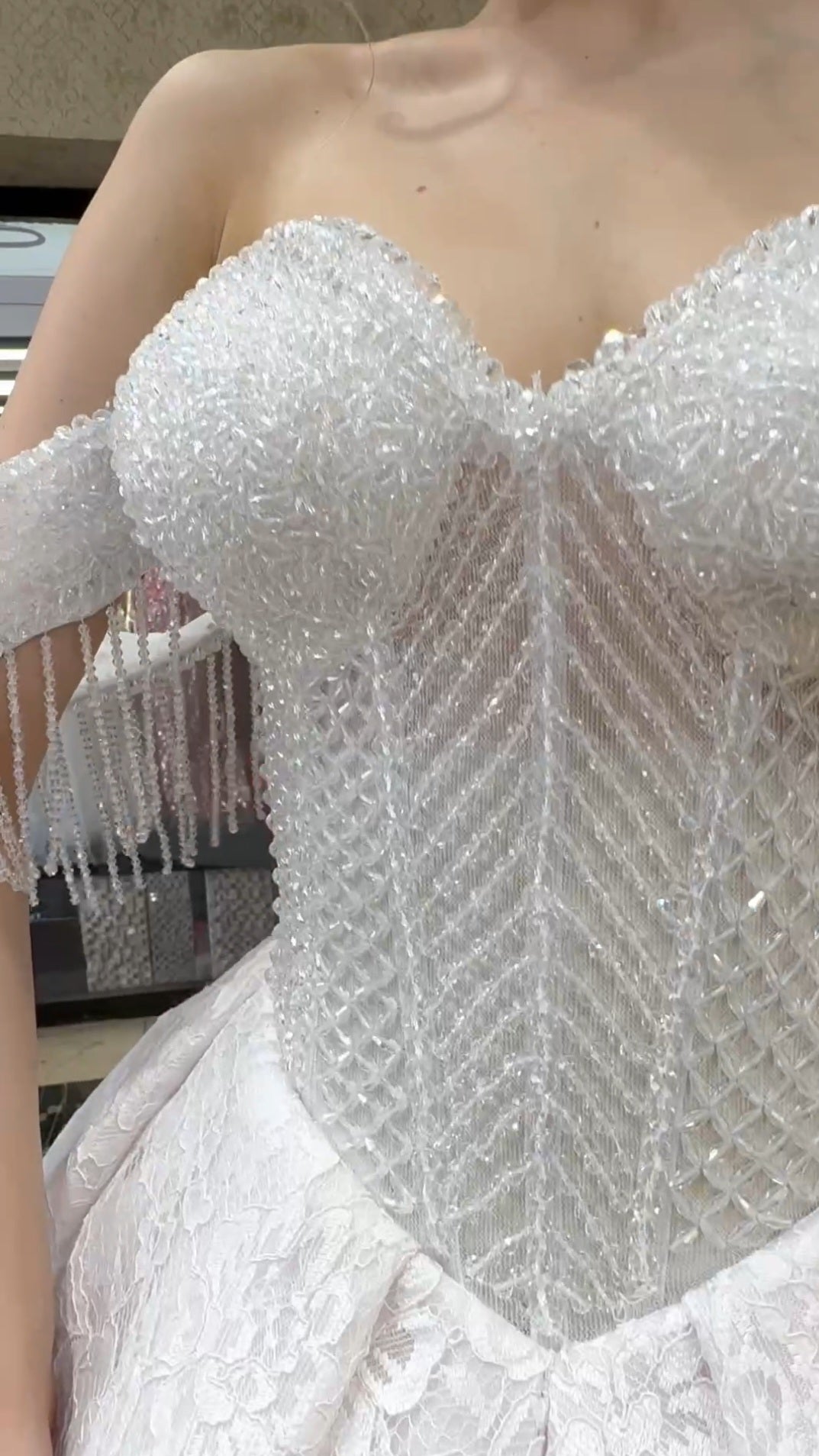 Robe de Mariée Princesse Luxury, Col Cœur, Traîne